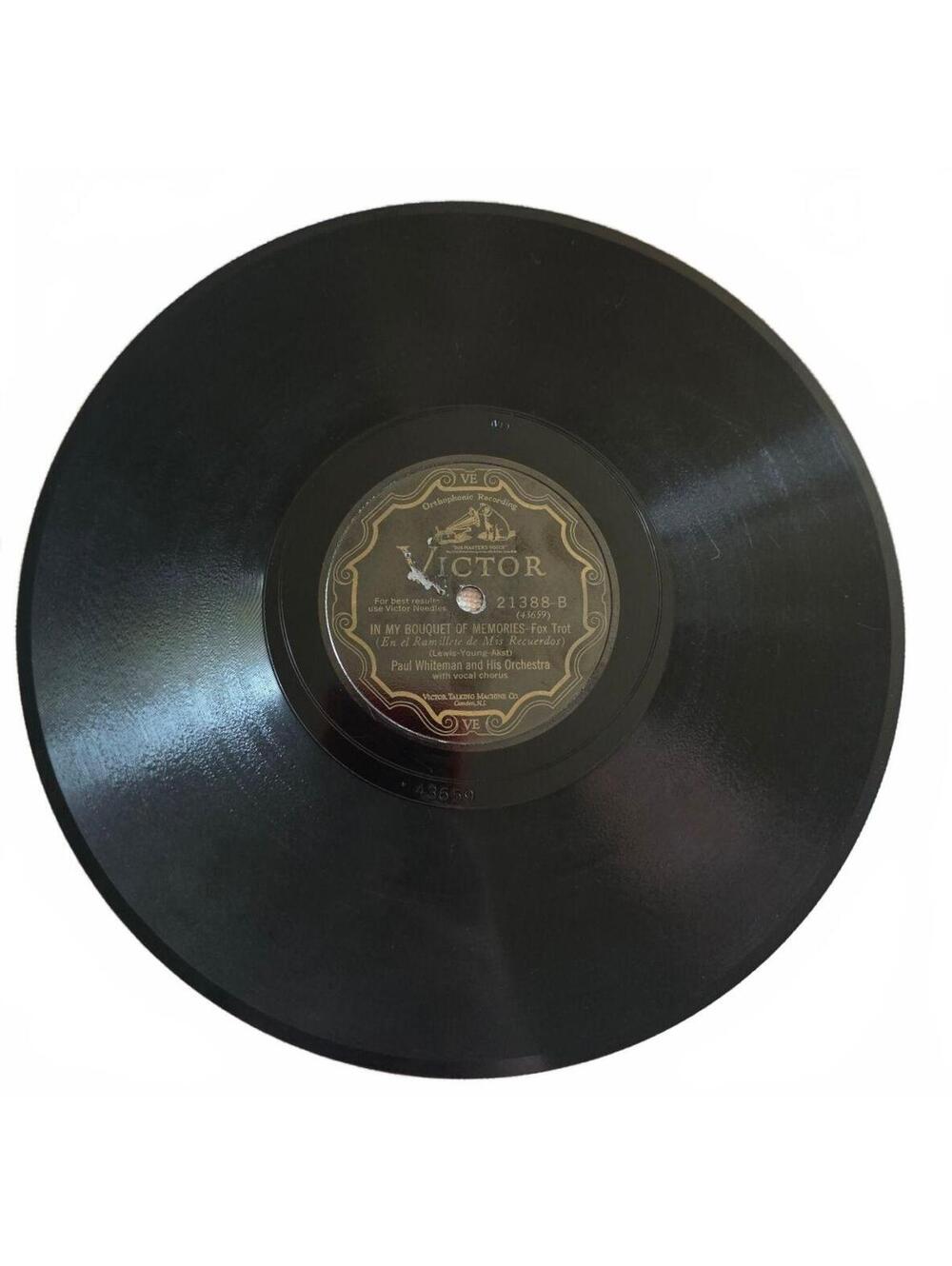 Paul Whiteman 78rpm Single 10" Victor 21388 My Angel 1928 Jazz Shellac Record